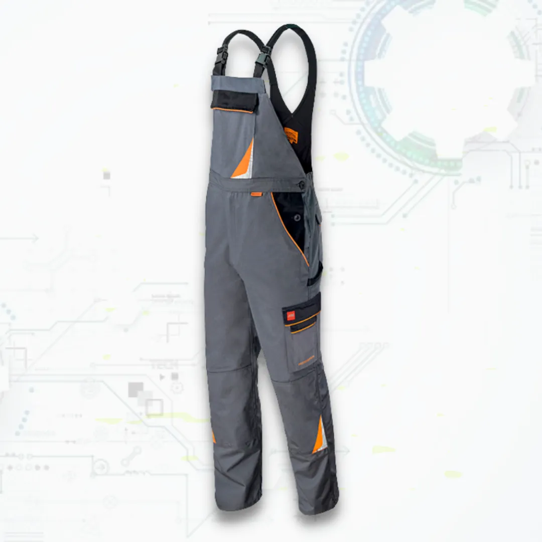 Professional Grey ORG Montérkové nohavice na traky (D112)