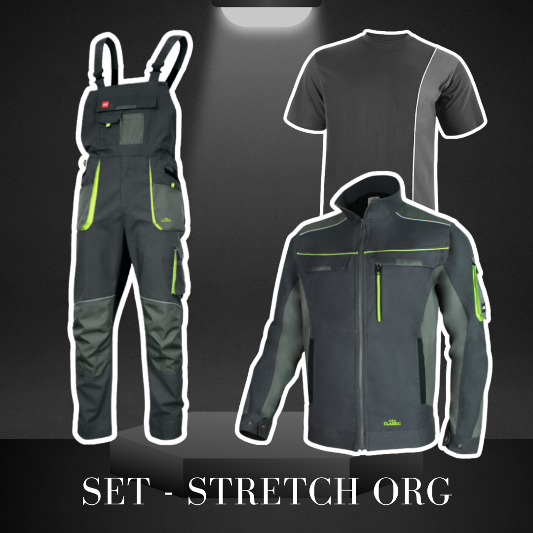 SET CLASSIC STRETCH KRT + ORG + POLO - Súprava pracovného oblečenia